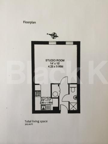 			Studio Apartment, 1 bath, 1 reception Studio			 Regents Bridge Gardens, Vauxhall